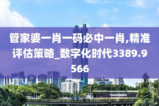 管家婆一肖一码必中一肖,精准评估策略_数字化时代3389.9566