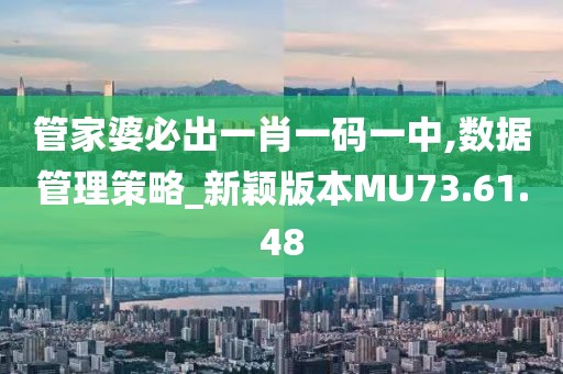 管家婆必出一肖一码一中,数据管理策略_新颖版本MU73.61.48