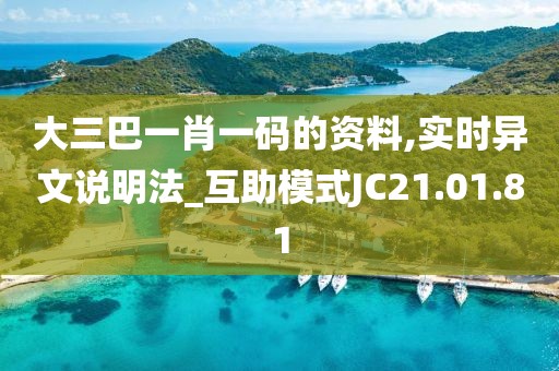 大三巴一肖一码的资料,实时异文说明法_互助模式JC21.01.81