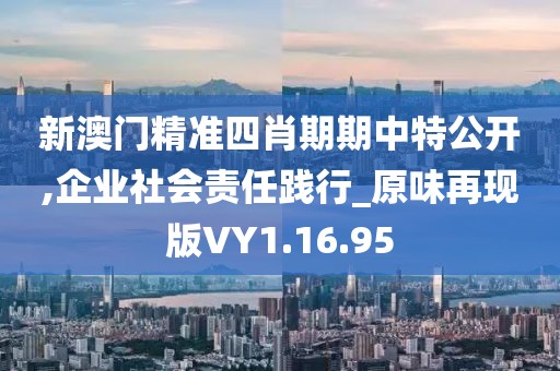 新澳门精准四肖期期中特公开,企业社会责任践行_原味再现版VY1.16.95