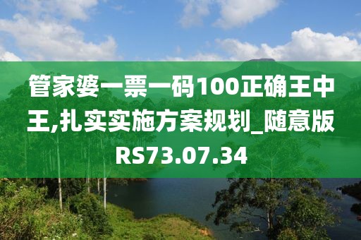 管家婆一票一码100正确王中王,扎实实施方案规划_随意版RS73.07.34