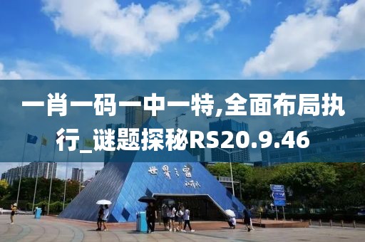 一肖一码一中一特,全面布局执行_谜题探秘RS20.9.46