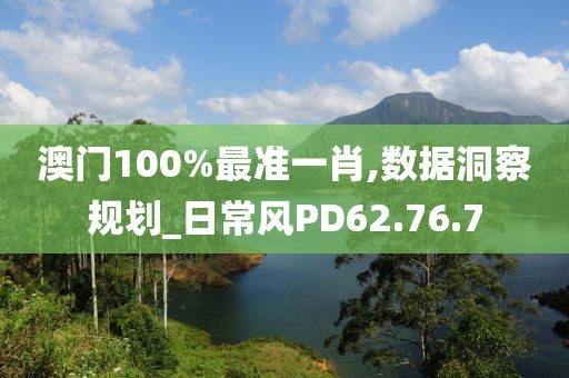澳门100%最准一肖,数据洞察规划_日常风PD62.76.7