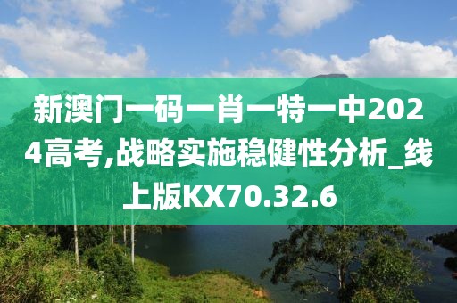 新澳门一码一肖一特一中2024高考,战略实施稳健性分析_线上版KX70.32.6