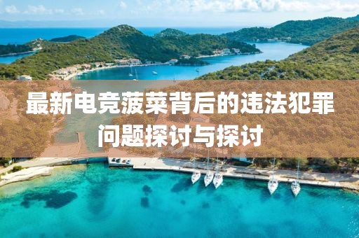 最新电竞菠菜背后的违法犯罪问题探讨与探讨