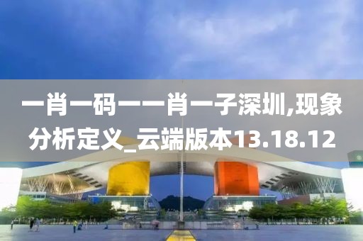 一肖一码一一肖一子深圳,现象分析定义_云端版本13.18.12