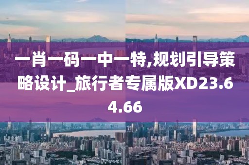 一肖一码一中一特,规划引导策略设计_旅行者专属版XD23.64.66