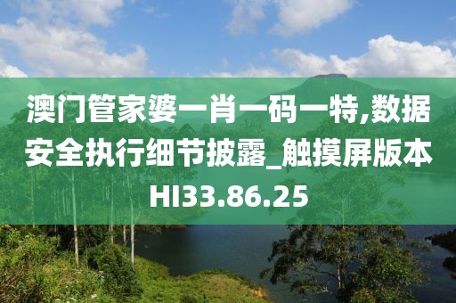 澳门管家婆一肖一码一特,数据安全执行细节披露_触摸屏版本HI33.86.25