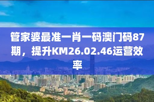 管家婆最准一肖一码澳门码87期，提升KM26.02.46运营效率