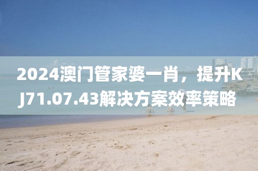 2024澳门管家婆一肖，提升KJ71.07.43解决方案效率策略