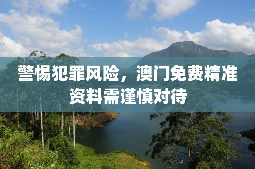 警惕犯罪风险，澳门免费精准资料需谨慎对待