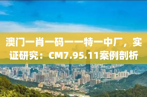 澳门一肖一码一一特一中厂，实证研究：CM7.95.11案例剖析