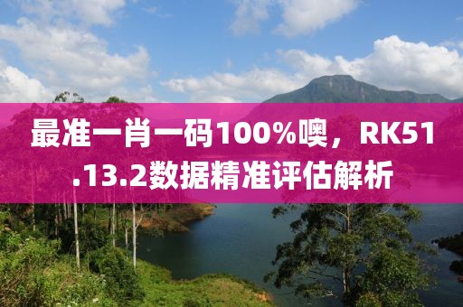 最准一肖一码100%噢，RK51.13.2数据精准评估解析