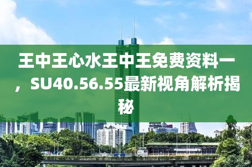 王中王心水王中王免费资料一，SU40.56.55最新视角解析揭秘