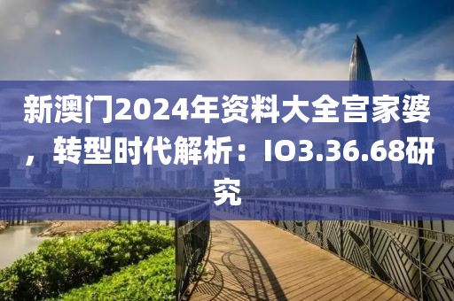 新澳门2024年资料大全宫家婆，转型时代解析：IO3.36.68研究