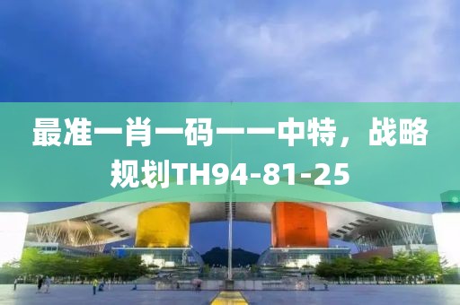最准一肖一码一一中特，战略规划TH94-81-25