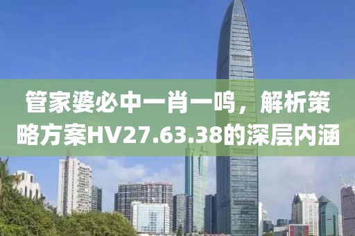管家婆必中一肖一鸣，解析策略方案HV27.63.38的深层内涵