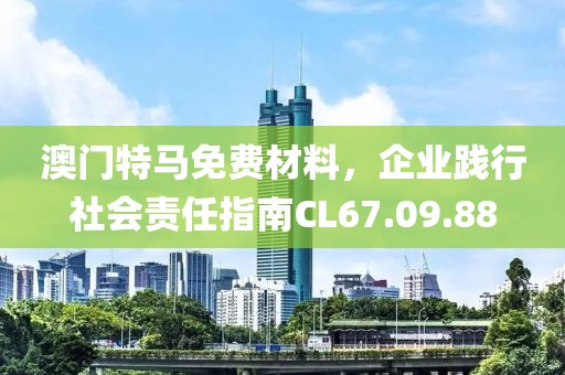 澳门特马免费材料，企业践行社会责任指南CL67.09.88