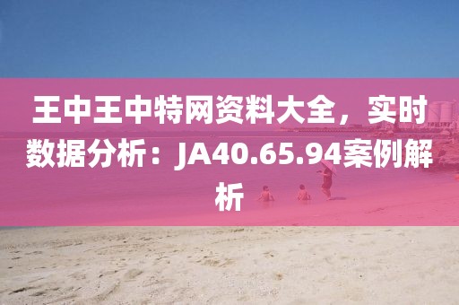 王中王中特网资料大全，实时数据分析：JA40.65.94案例解析