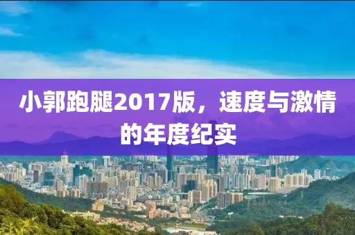 小郭跑腿2017版，速度与激情的年度纪实