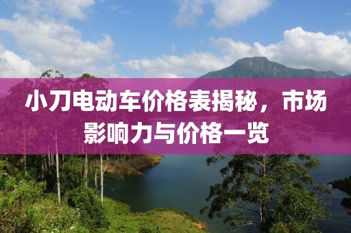 小刀电动车价格表揭秘，市场影响力与价格一览