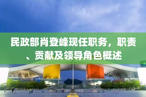 民政部肖登峰现任职务，职责、贡献及领导角色概述