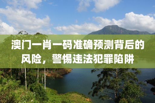 澳门一肖一码准确预测背后的风险，警惕违法犯罪陷阱