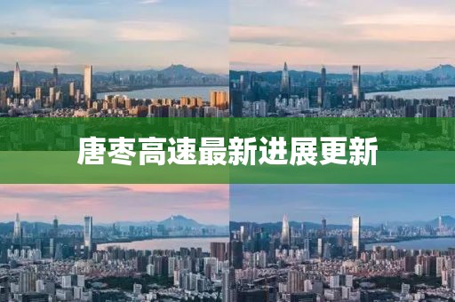 唐枣高速最新进展更新