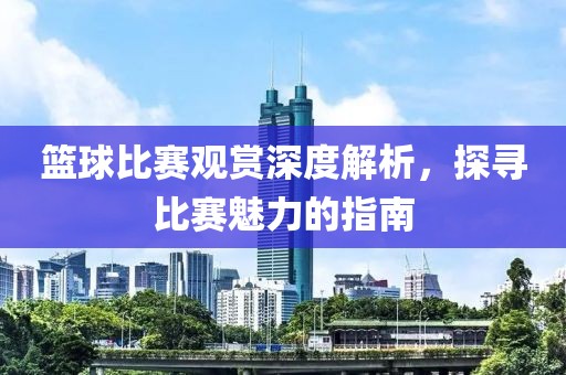 篮球比赛观赏深度解析，探寻比赛魅力的指南