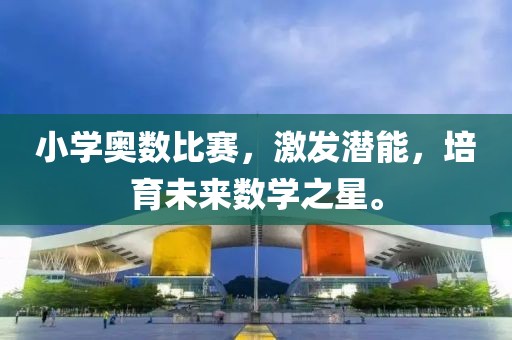 小学奥数比赛，激发潜能，培育未来数学之星。