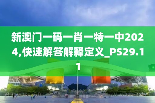 新澳门一码一肖一特一中2024,快速解答解释定义_PS29.11