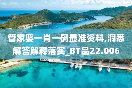 管家婆一肖一码最准资料,洞悉解答解释落实_BT品22.006