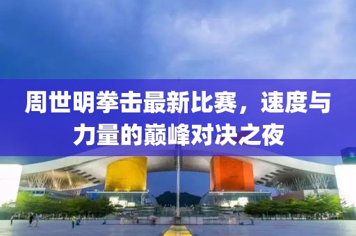 周世明拳击最新比赛，速度与力量的巅峰对决之夜