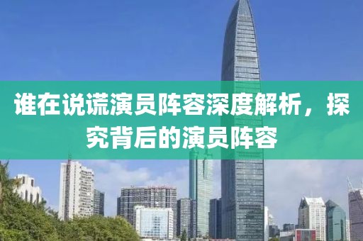 谁在说谎演员阵容深度解析，探究背后的演员阵容