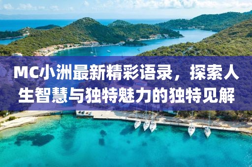 MC小洲最新精彩语录，探索人生智慧与独特魅力的独特见解