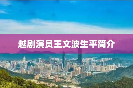 越剧演员王文波生平简介