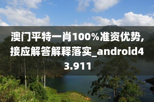 澳门平特一肖100%准资优势,接应解答解释落实_android43.911
