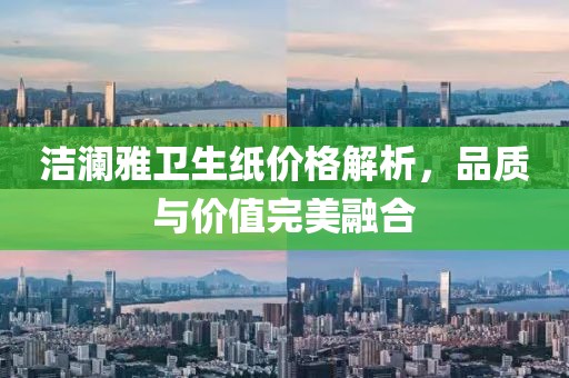 洁澜雅卫生纸价格解析，品质与价值完美融合