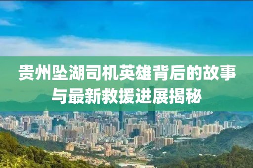 贵州坠湖司机英雄背后的故事与最新救援进展揭秘