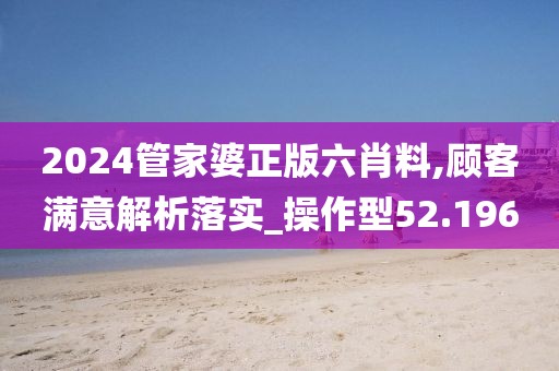 2024管家婆正版六肖料,顾客满意解析落实_操作型52.196