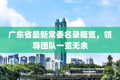 广东省最新常委名录概览，领导团队一览无余