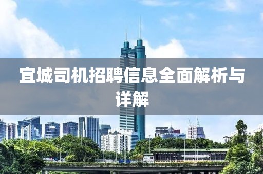 宜城司机招聘信息全面解析与详解
