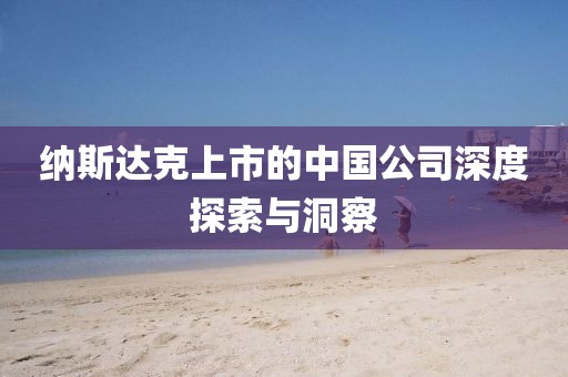 纳斯达克上市的中国公司深度探索与洞察