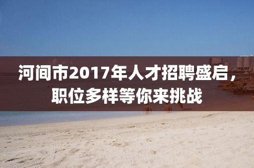 河间市2017年人才招聘盛启，职位多样等你来挑战