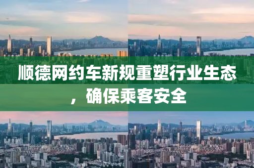 顺德网约车新规重塑行业生态，确保乘客安全