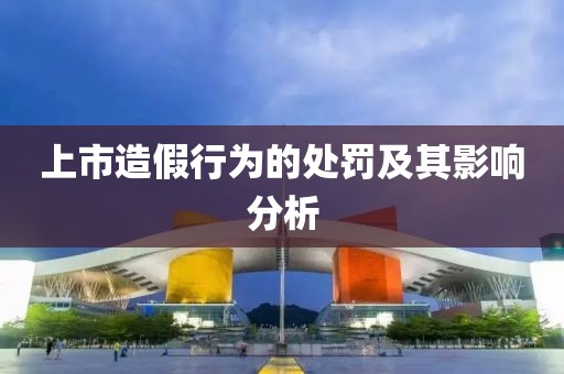 上市造假行为的处罚及其影响分析