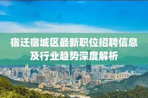 宿迁宿城区最新职位招聘信息及行业趋势深度解析