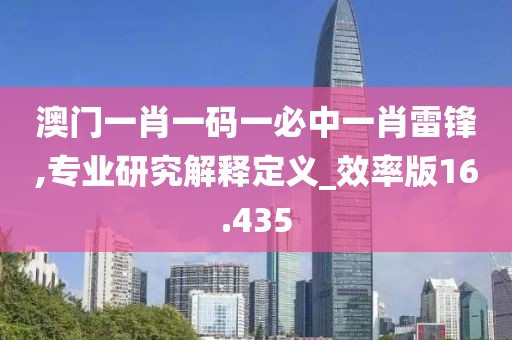 澳门一肖一码一必中一肖雷锋,专业研究解释定义_效率版16.435