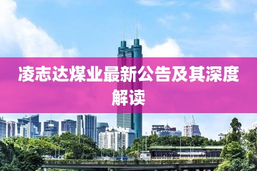 凌志达煤业最新公告及其深度解读