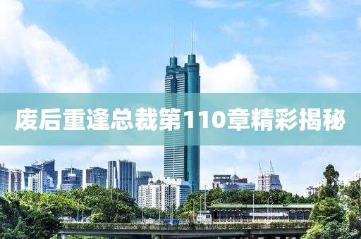 废后重逢总裁第110章精彩揭秘